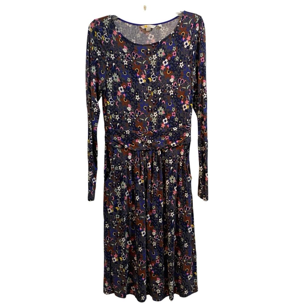 Boden Floral Abigail Jersey Women Sz 6R Dress Pink Blue Pockets Bloomcore Easter
